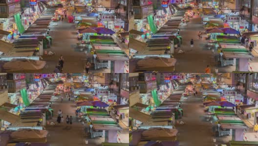时光流逝:人群在市场孟角行走高清在线视频素材下载