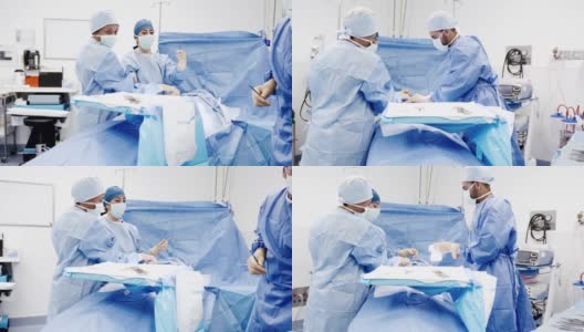 手术小组给一个无法辨认的病人做手术高清在线视频素材下载