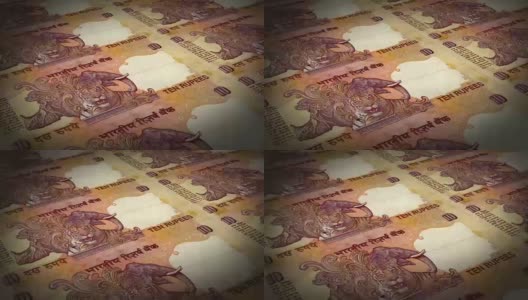 10卢比，印度的纸币高清在线视频素材下载