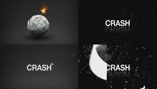 美元造炸弹，爆炸造错字'CRASH'高清在线视频素材下载