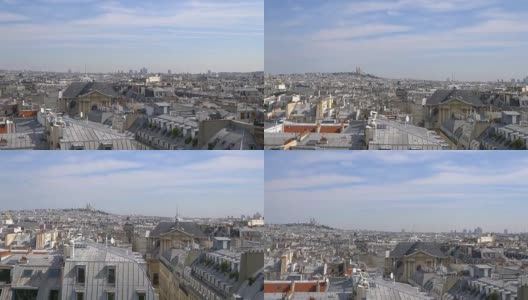 以4k慢镜头鸟瞰巴黎高清在线视频素材下载