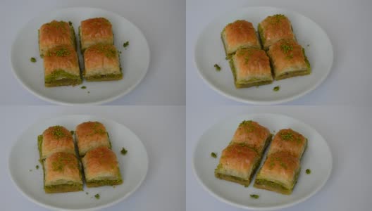 土耳其传统的果仁蜜饼高清在线视频素材下载