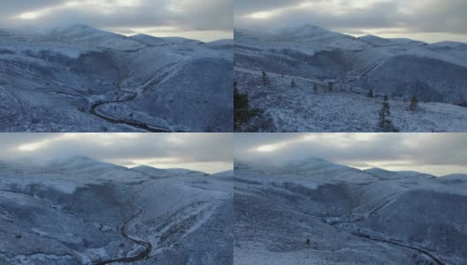 英国苏格兰凯恩戈姆山脉冬天的雪高清在线视频素材下载