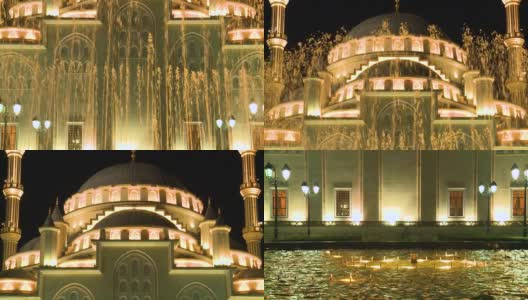 格罗兹尼市的清真寺。车臣的心脏高清在线视频素材下载