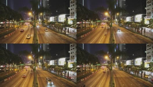 香港夜间交通高清在线视频素材下载