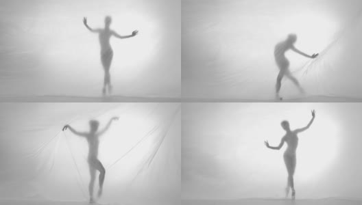 美丽的芭蕾舞演员在梦幻世界中跳舞高清在线视频素材下载