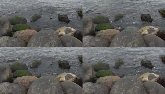 海岸线上的岩石高清在线视频素材下载