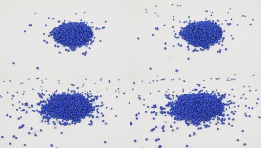 蓝色的聚合物颗粒高清在线视频素材下载