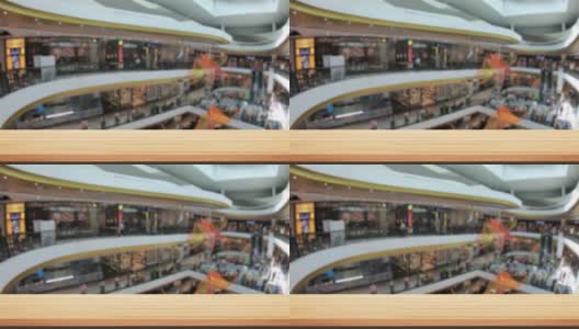购物中心用木地板做广告。高清在线视频素材下载
