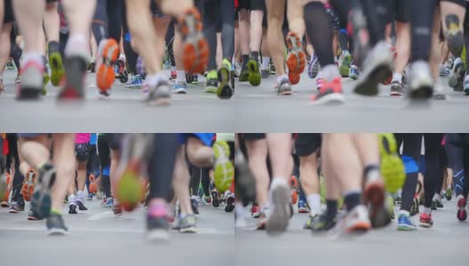 HD -马拉松。跑步者的腿。慢性高清在线视频素材下载