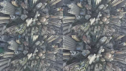 鸟瞰图飞过香港城市高清在线视频素材下载