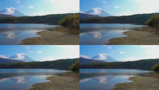 美丽的富士山与枫树在秋天的日本高清在线视频素材下载