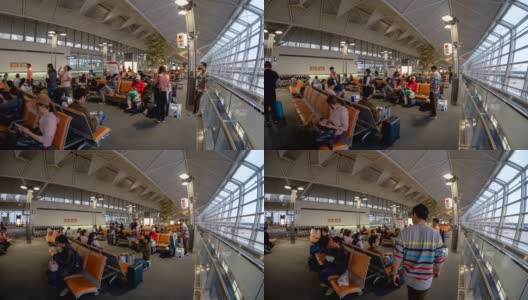 4K游客在机场登机房等待登机的时间高清在线视频素材下载