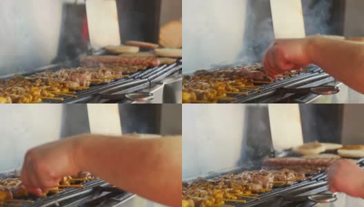 Gyro Donner猪肉鸡肉希腊烤肉串快餐高清在线视频素材下载