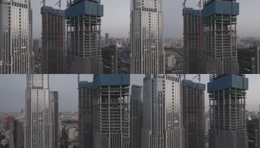城市里的建筑工地高清在线视频素材下载