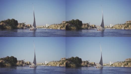 小帆船，尼罗河，埃及高清在线视频素材下载