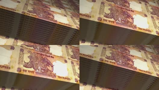10卢比，印度的纸币高清在线视频素材下载