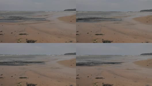 阿苏里亚斯市的希戎海滩在阴天里有棕色的沙子高清在线视频素材下载