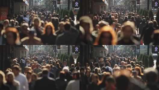慢镜头中的匿名纽约人群高清在线视频素材下载