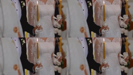 新娘和新郎在教堂结婚高清在线视频素材下载