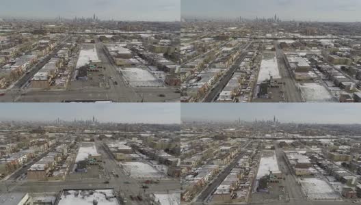 芝加哥空中冬季天线高清在线视频素材下载