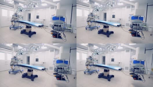 设备齐全的手术室的全貌。医疗技术的概念。高清在线视频素材下载