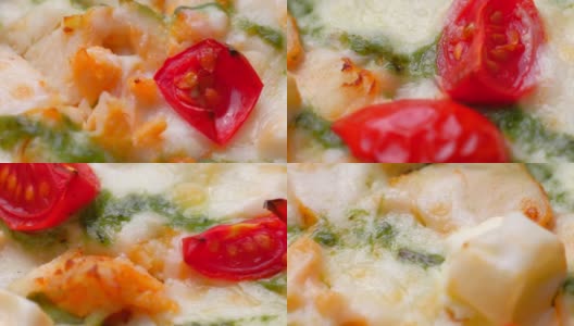 特写新鲜出炉的披萨在餐厅高清在线视频素材下载