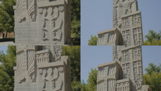埃奇米亚津大屠杀纪念碑的长全景高清在线视频素材下载