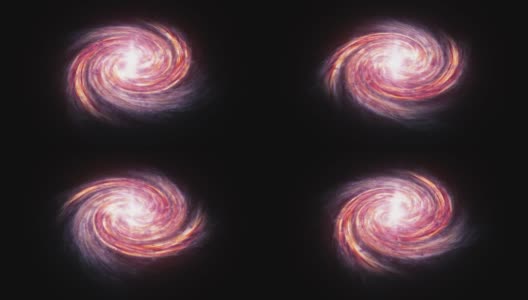 螺旋状红色星系旋转的无缝环充满了恒星和星云高清在线视频素材下载