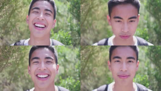 一个年轻的亚洲男人的特写视频肖像高清在线视频素材下载