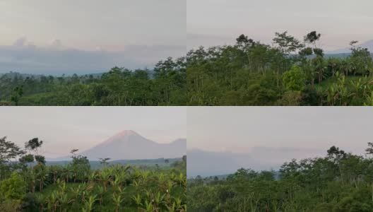 塞梅鲁山和山谷晴朗明亮的天空高清在线视频素材下载