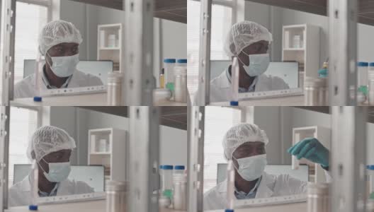实验室工作人员服用化学品高清在线视频素材下载