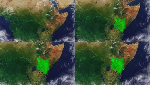 肯尼亚地图高清在线视频素材下载