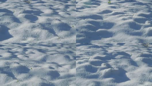 地面上新鲜的冬雪纹理高清在线视频素材下载