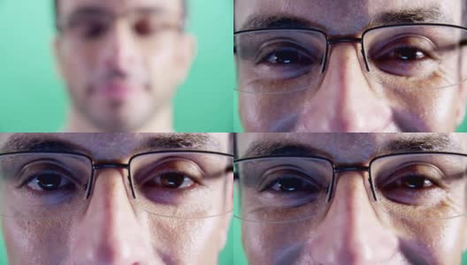 男人的眼睛和眼镜高清在线视频素材下载
