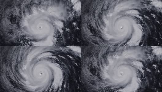 来自太空的飓风风暴龙卷风，卫星图像。高清在线视频素材下载