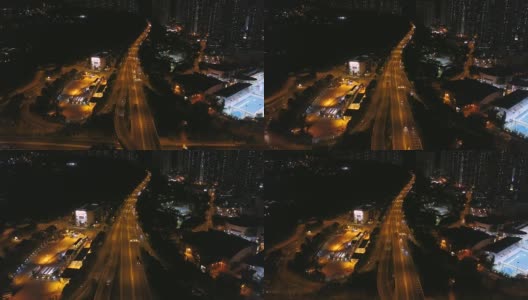 香港城市夜间鸟瞰图高清在线视频素材下载