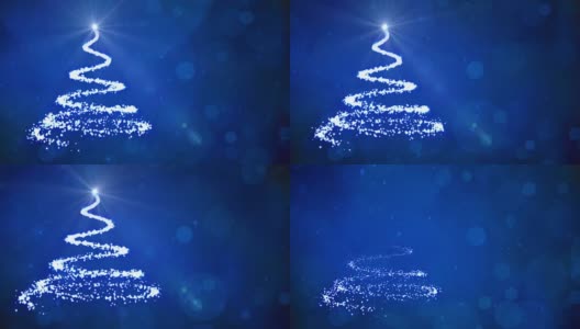 圣诞树灯粒子高清在线视频素材下载
