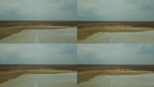 哈萨克斯坦泥河草原上的路。视野非常长的道路直到地平线。高清在线视频素材下载