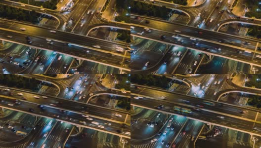 T/L MS HA TD夜间北京公路轻型步道高清在线视频素材下载