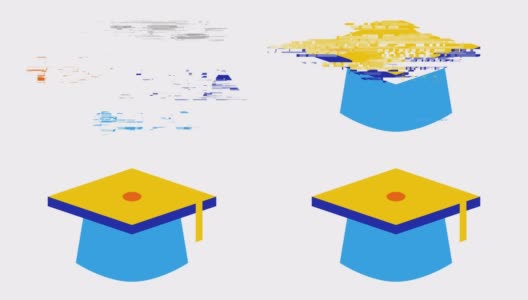 奖学金故障效应图标动画与阿尔法高清在线视频素材下载