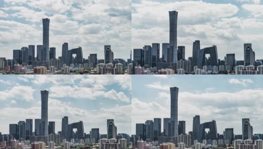 T/L ZI鸟瞰图北京天际线和市中心/北京，中国高清在线视频素材下载