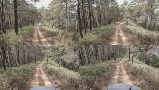 POV汽车行驶在泰国清迈山区的土路上高清在线视频素材下载