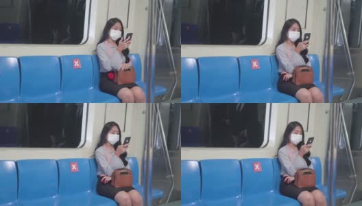 在商务列车停留期间，乘客需佩戴防护口罩。高清在线视频素材下载