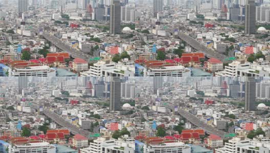 曼谷市景商务区城市与交通堵塞省道泰国曼谷。高清在线视频素材下载