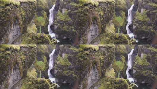 冰岛流经峡谷的河流高清在线视频素材下载