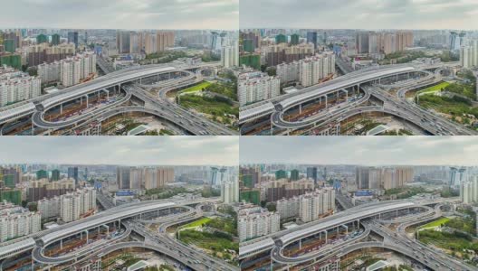 中国武汉市立交桥的时间流逝高清在线视频素材下载