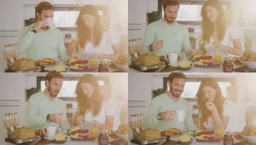 Couple having a meal高清在线视频素材下载