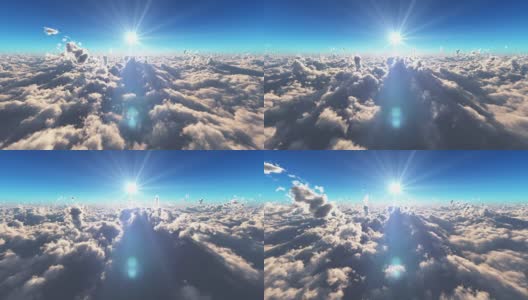 飞过云层，飞过阳光高清在线视频素材下载