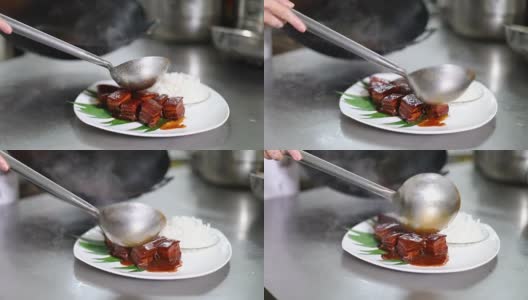 中国厨师做中国菜高清在线视频素材下载
